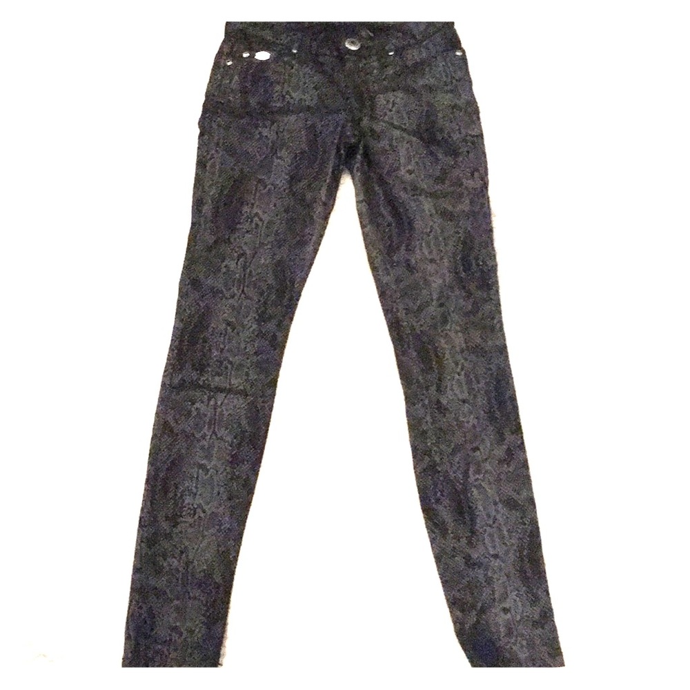 Guess premium black jeans with silver snake print